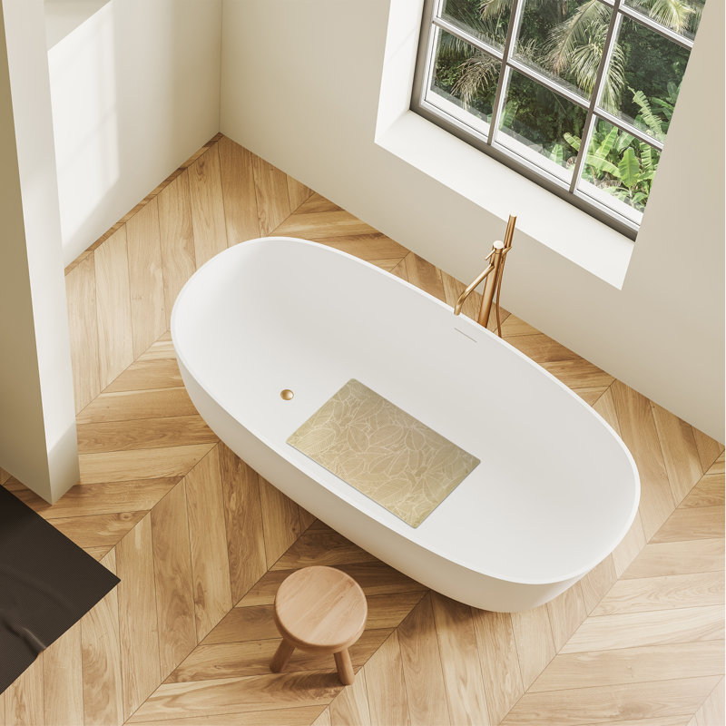 Tapis de douche antidérapant en caoutchouc avec ventouse brun Decor Living Rio, Brun