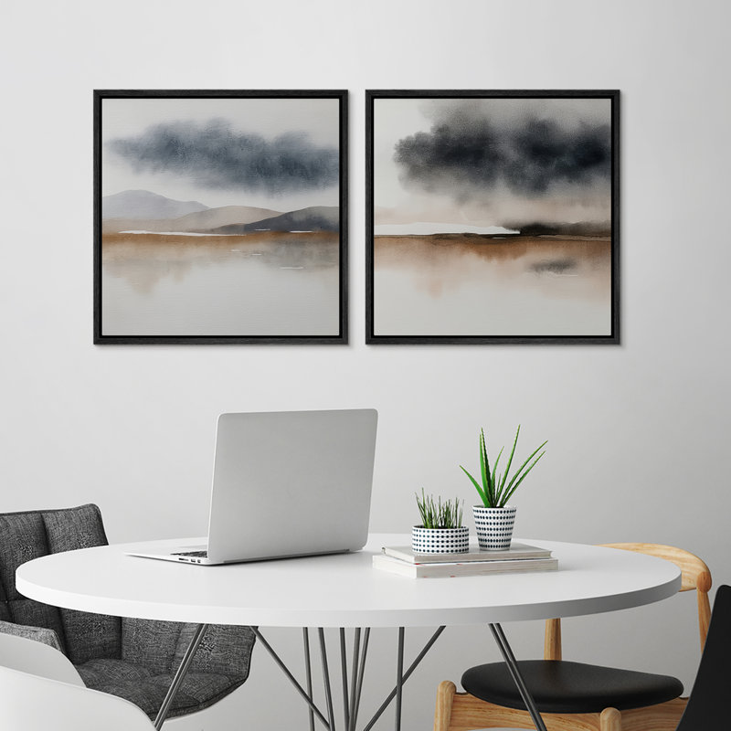 Art mural encadré abstrait rétro antique classique pour chambre à coucher, Noir, H 24 po x l 48 po