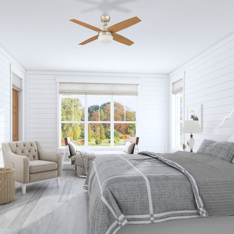Frittelli 44'' Ceiling Fan with LED Lights and Remote Included, Champagne
