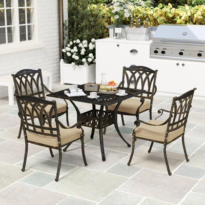 Square 5 - Piece 4 - Person 90Cm L Outdoor Table Set