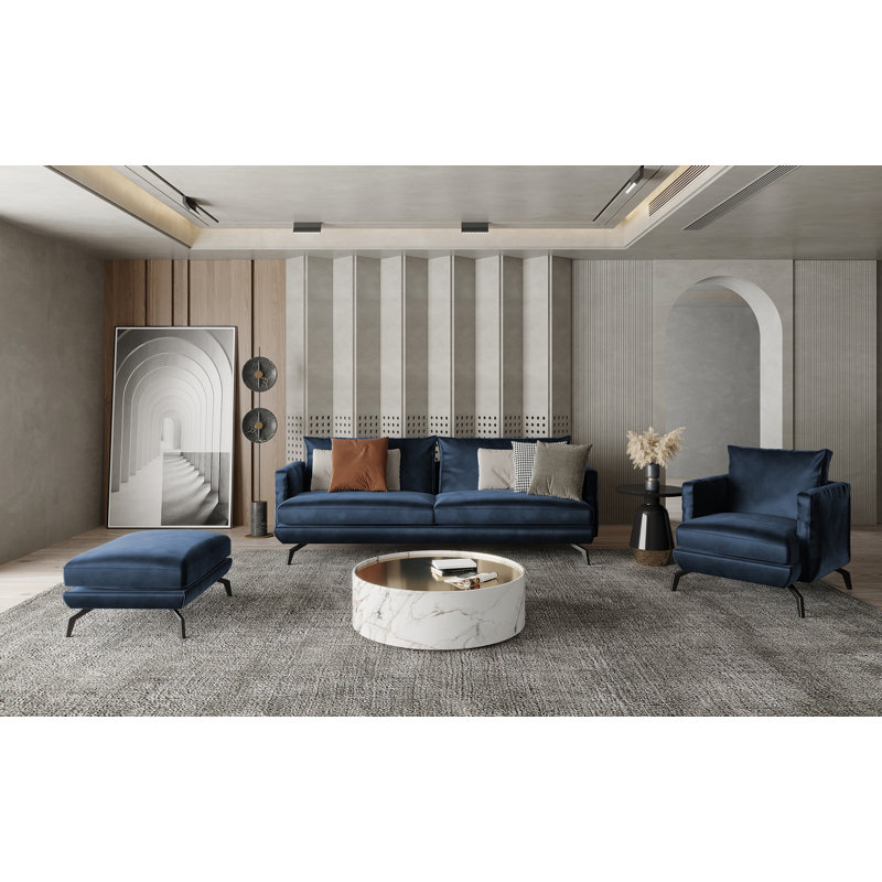 Unic Velvet Armchair, Midnight Blue