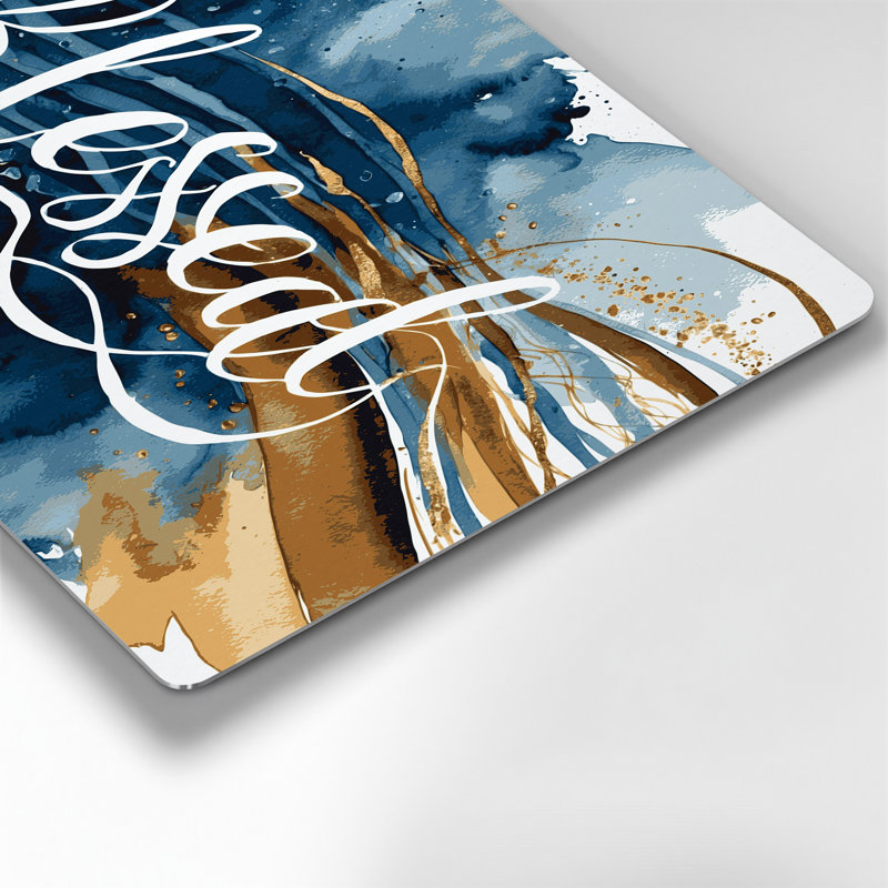 «Thanksgiving Blessed Script Designs», art mural en métal gris, H 12 po x l 18 po
