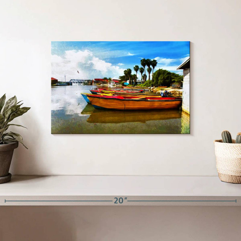 Mehar Jamaican River Boats, 8" H x 12" W