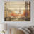 Rustic Eiffel Tower Paris Window View III - City Paris On Wood Print-802303406