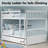  Full Over Full Bunk Bed With Twin Trundle Ladder And Guardrails Convertible To Two Full Beds For Kids Bedroom-105647834