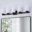 Éclairage pour salle de bain 41 lumières 41 po en bronze huilé avec abat-jour en verre givré blanc laiteux, luminaire pour salle de bain sur miroir-131234226-131234229
