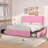 Auxter Full Size Upholstered Bed Frame with 4 Storage Drawers and Storage Wingback Headboard, Velvet Full Platform Storage Bedframe, Mattress Foundation with Wooden Slats Support, No Box Spring Needed, Pink-402897218-402897216