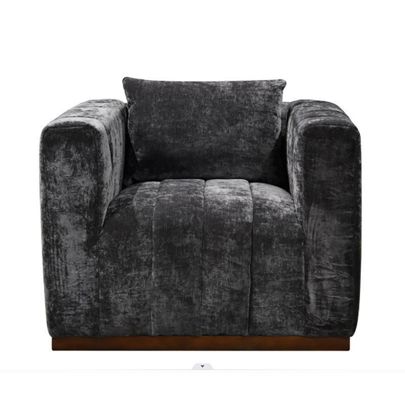 Upholstered Armchair, Prism Black Velvet