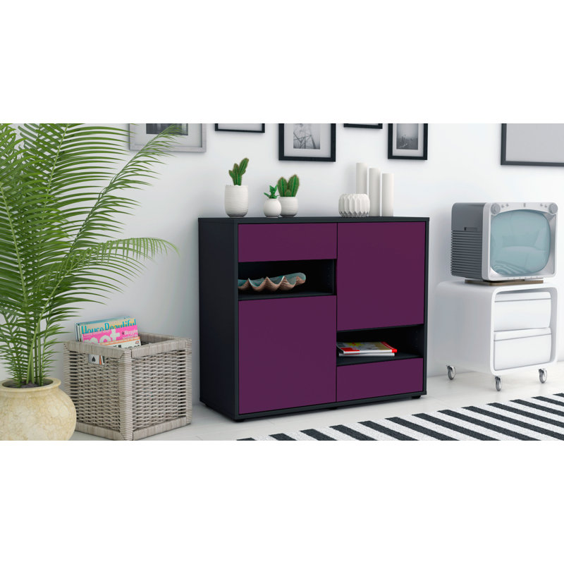 Ramsel 92cm Sideboard, Anthracite/Purple