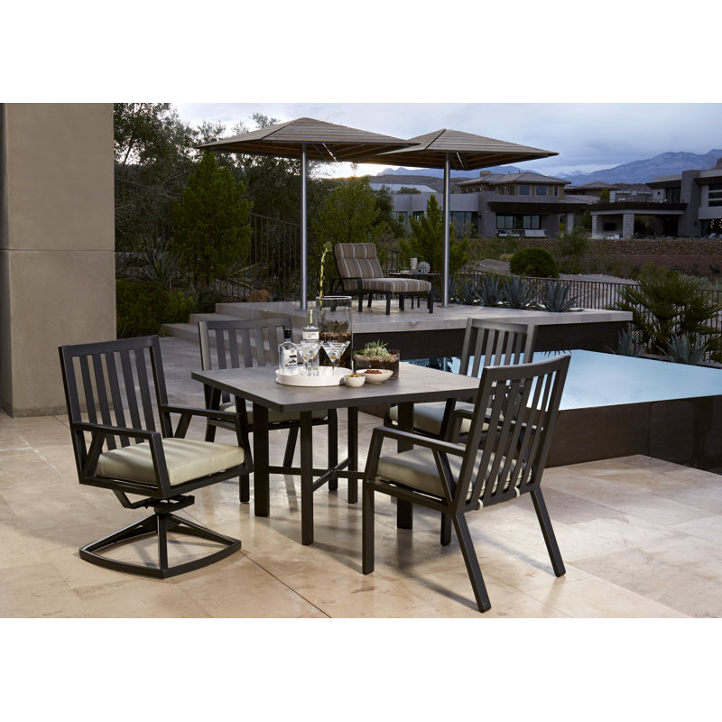 Outdoor Square Dining Table, Carbon Black, Urban Shift