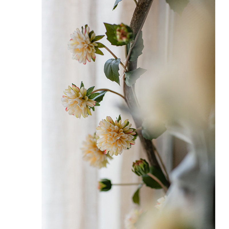Tige de chrysanthème artificielle, Jaune