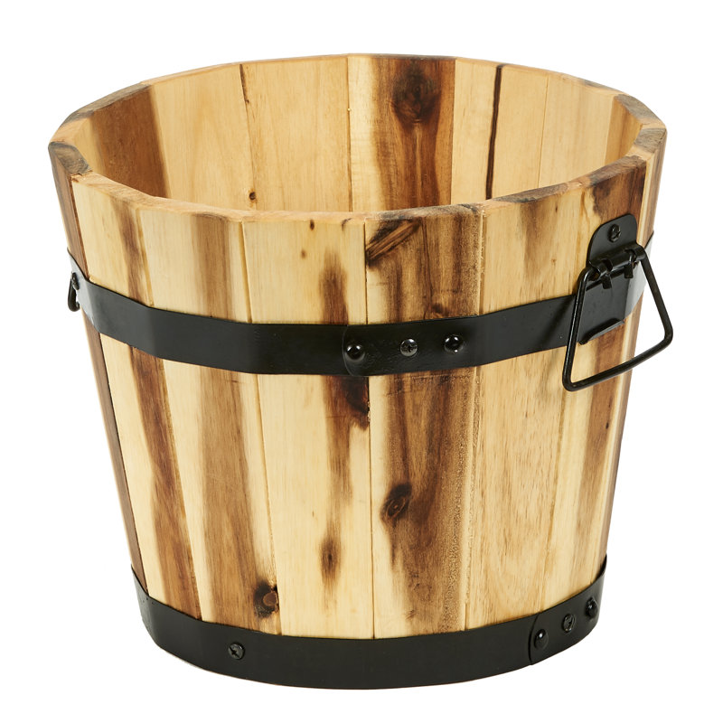Haygashen Wood Barrel Planter
