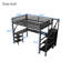 Lit mezzanine en métal avec bureau intégré en forme de L et garde-robe avec éclairage à DEL RVB-2005827699