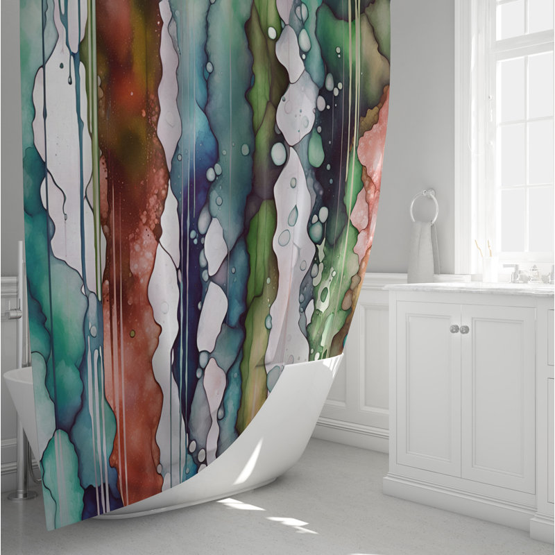 Rideau de douche abstrait, H 93 po x l 70 po