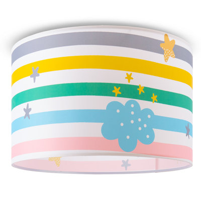 Javan Fabric Flush Ceiling Light