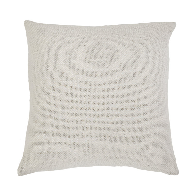 Cream 20" x 20" Linen Woven Throw Pillow