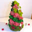 Cône d'arbre de Noël mousse 3D préservé - tourbillon rose