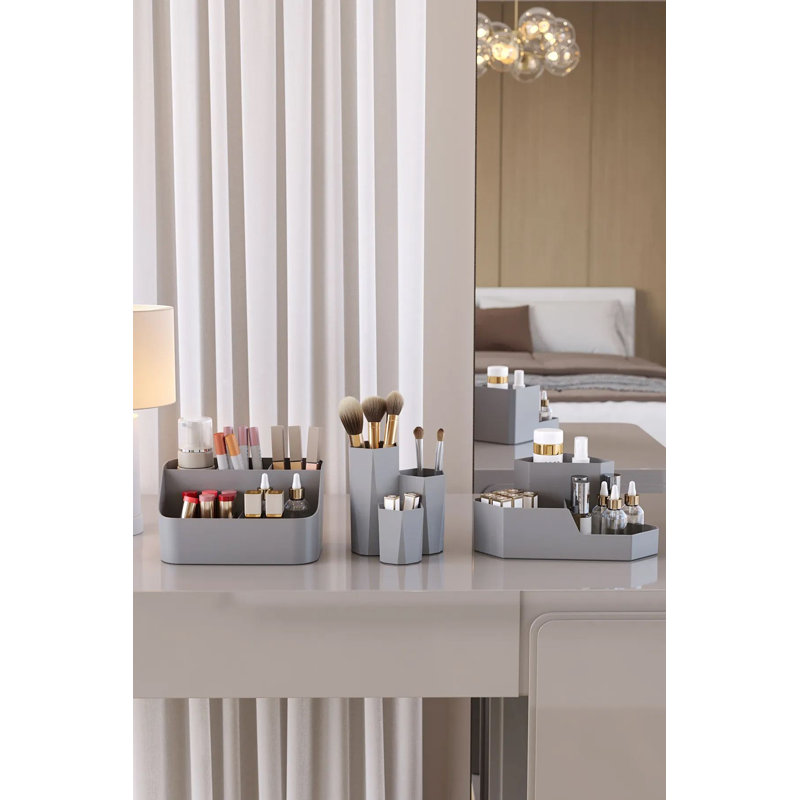 Ensemble de rangement pour maquillage (3 pièces), Gris