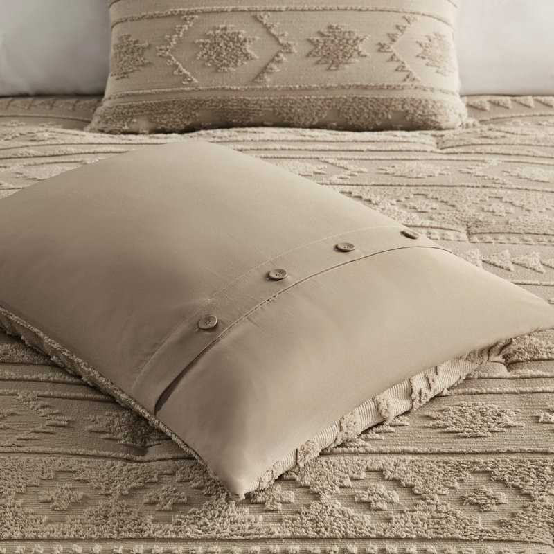 2 pièces d'édredon en chenille brun clair pour lit simple / simple TG, design Southwestern