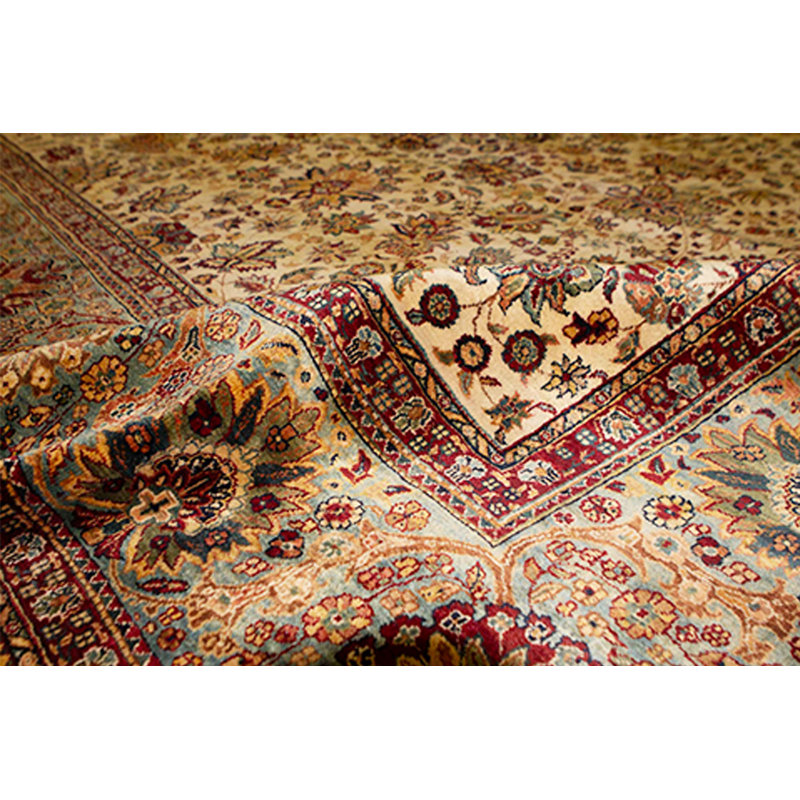 Wool Oriental Area Rug in Rust/Cream
