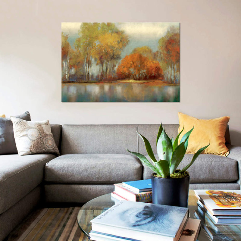 «Reflections I» par Allison Pearce - impression sur toile tendue, H 26 po x l 40 po x P 1,5 po, Toile tendue, Pas de tapis