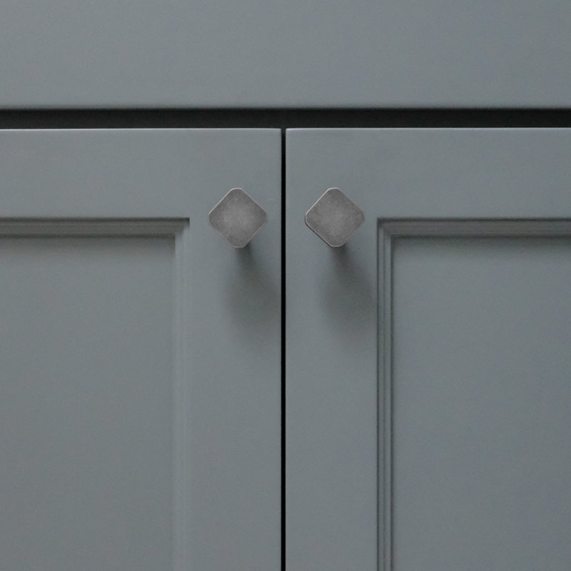 Mod Square Knob, Matte Black/Weathered Nickel