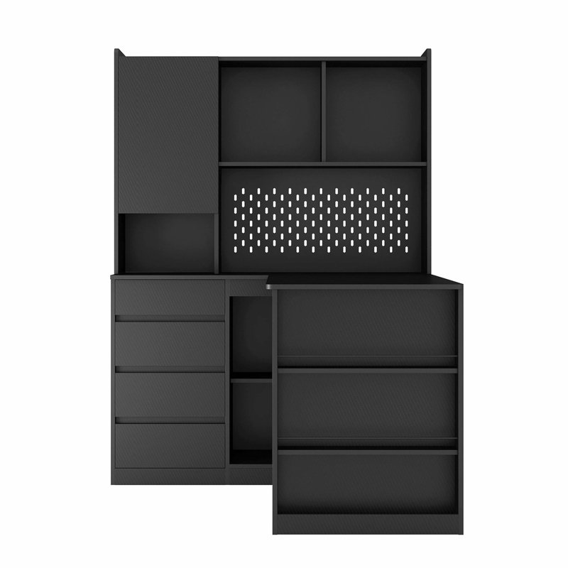 Bureau en L avec éclairage à DEL et port de charge