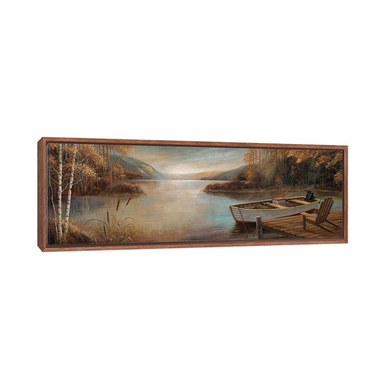 «Peaceful Serenity» par Ruane Manning - reproduction d'art panoramique, Toile avec cadre brun, H 20 po x l 60 po x P 1,5 po