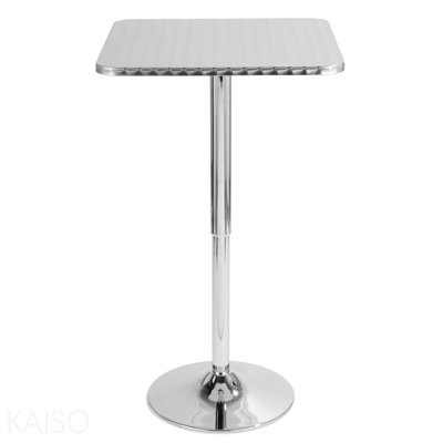 Contemporary Adjustable Square Bar Table In Silver