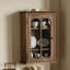 Armoire de rangement murale 17,72 "rétro française noyer noir brun, tablette de présentation pour tasses de cuisine et salle à manger
