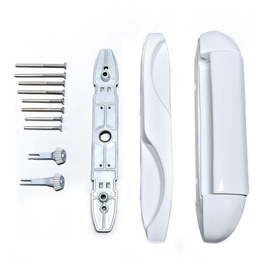 8.7" Interlock Intuition Sliding Patio Glass Door Handle Replacement Kit – 4-15/16" Screw Spacing, Interior & Exterior Pull Set (handles Only)