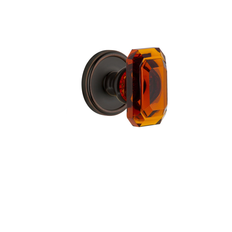 Grandeur Georgetown Rosette Privacy with Baguette Crystal Door Knob, Timeless Bronze, 2 3/4"