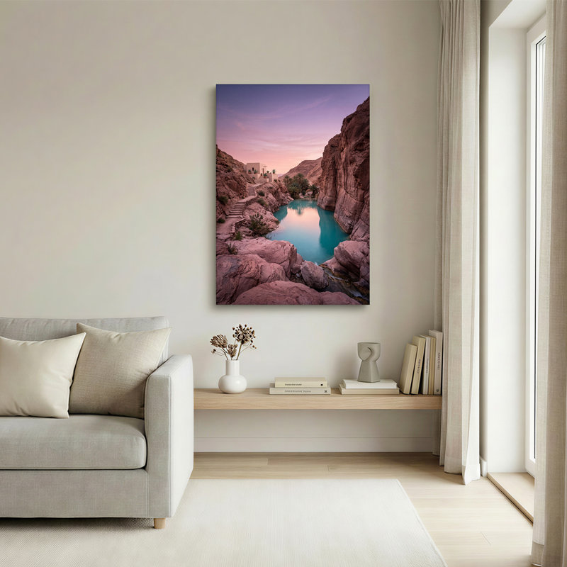 Art mural sur toile, "Desert Canyon Pool", 24"H x 16"W