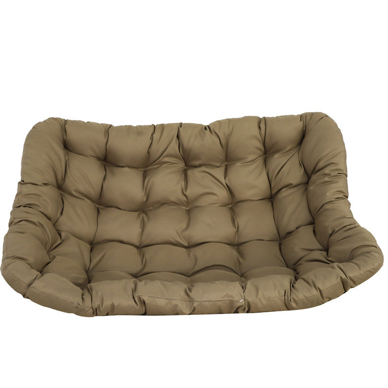 Grand coussin de siège extérieur en polyester, Brun