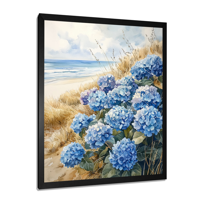 Ayira - Floral Wall Art, H 32 po x l 24 po, Noir, noir, noir, noir, Reproduction encadrée d'une seule photo