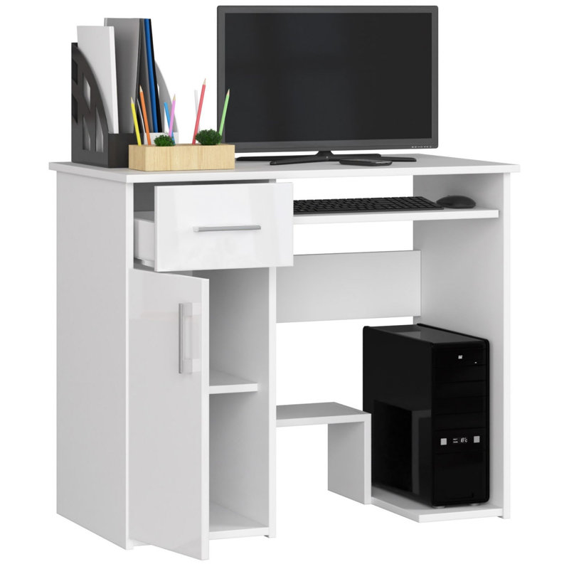 Eldrida Computer Desk, Gloss White