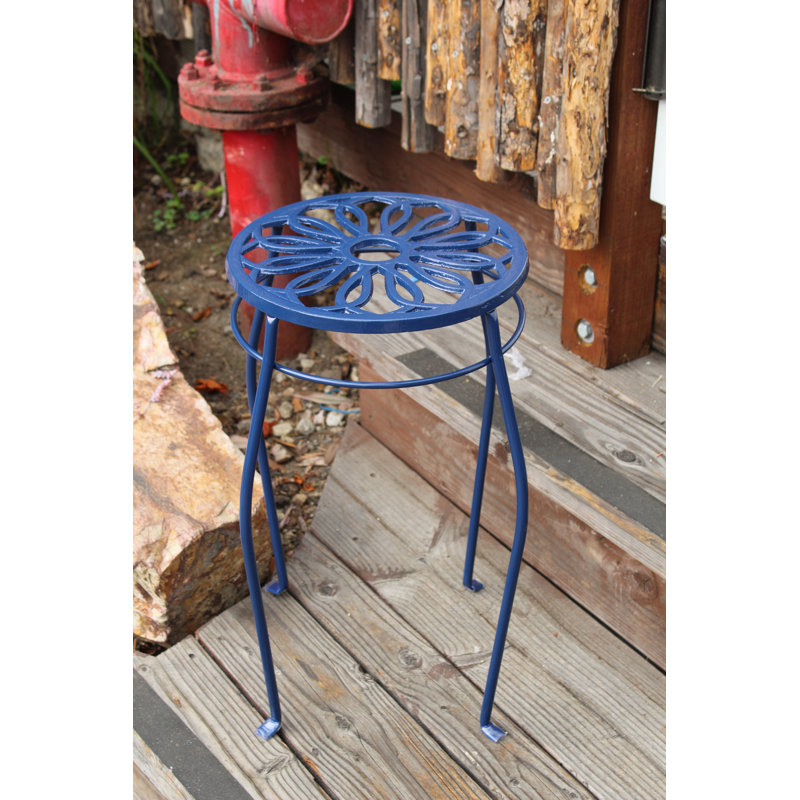 Support pour plante rond à piédestal Moscow, Blue