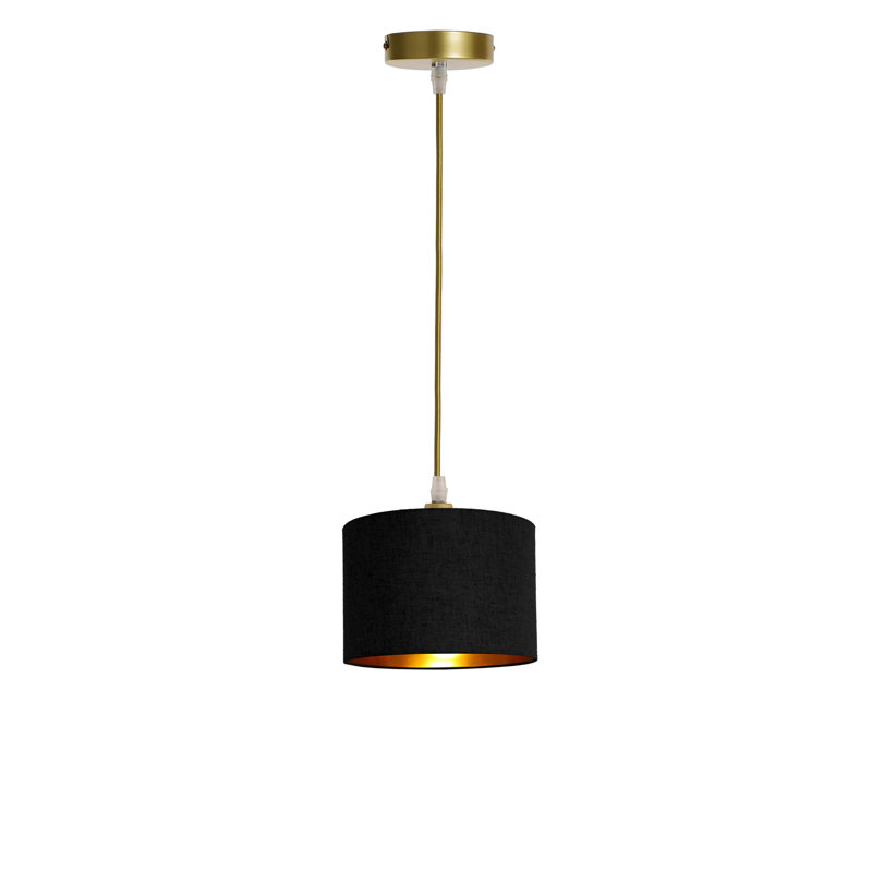 Khamoni 1 - Light Drum Pendant, 105cm H x 58cm W x 51cm D, Black/Gold, Gold