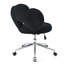 Chaise de bureau ergonomique à hauteur réglable avec revêtement en tissu noir et fonction pivotante.
