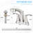 Bathroom Faucet With Pull Down Sprayer, 2 Handles 3 Hole Bathroom Faucet-107099425