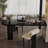 Black U-Shaped Solid Wood desk-108513280