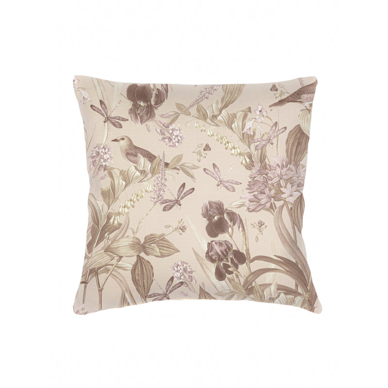 Aqua Blue Tropical Paradise Linen Pillow 14x20 with Down Insert, Beige, Square 26", Down Blend