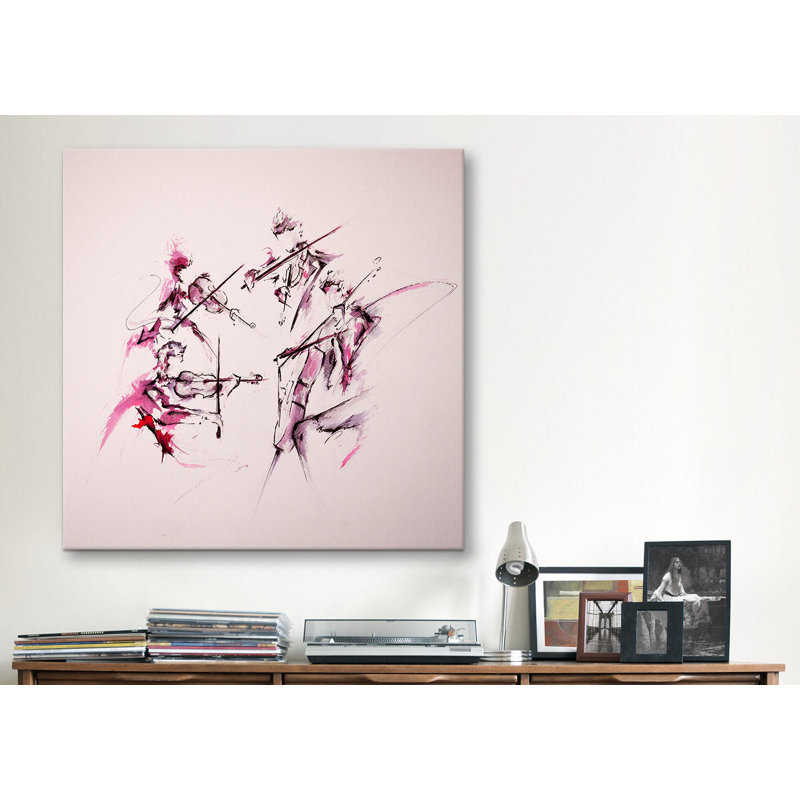 «Quartet», reproduction sur toile, H 18 po x l 18 po x P 1,5 po, Pas de tapis, Toile tendue