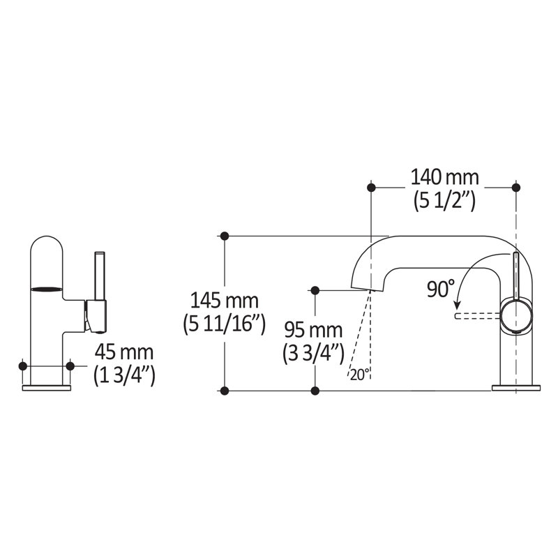 Basico Single-handle Bathroom Faucet with Drain Assembly, Matte black