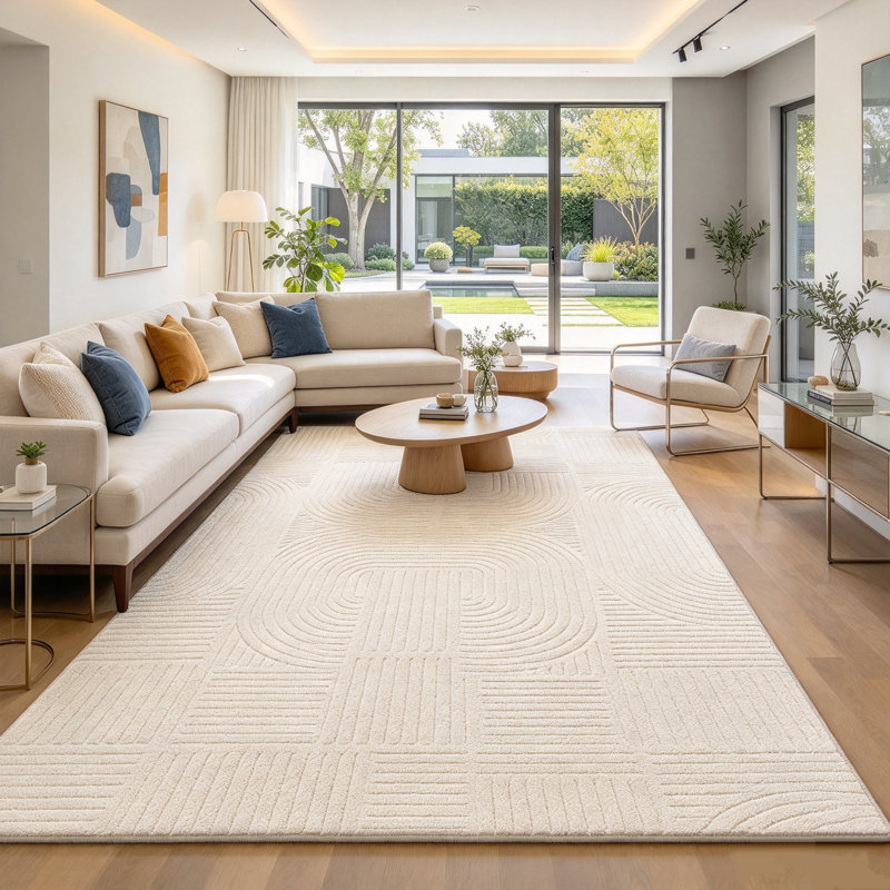 Tapis moderne lavable antidérapant, Rectangle 72 po x 108 po