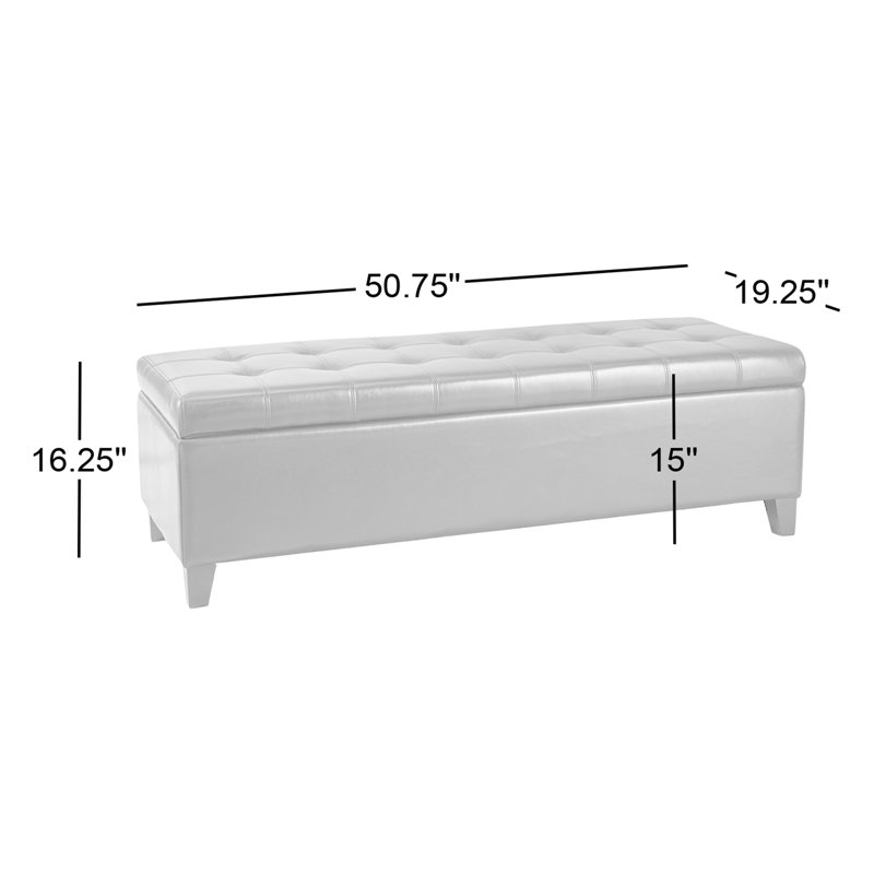 Hoagland Bonded Leather Upholstered Storage Bench