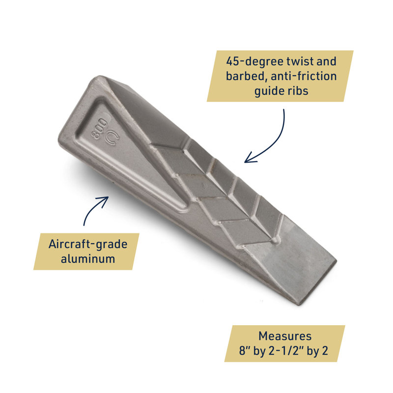 Wood Splitting Wedge - German Hand-Forged Wood Splitter Tool - 1.75lb Rust-Resistant Aluminum Manual Log Splitter Wedge - Log Splitters for Firewood - Wood Chopping Tools