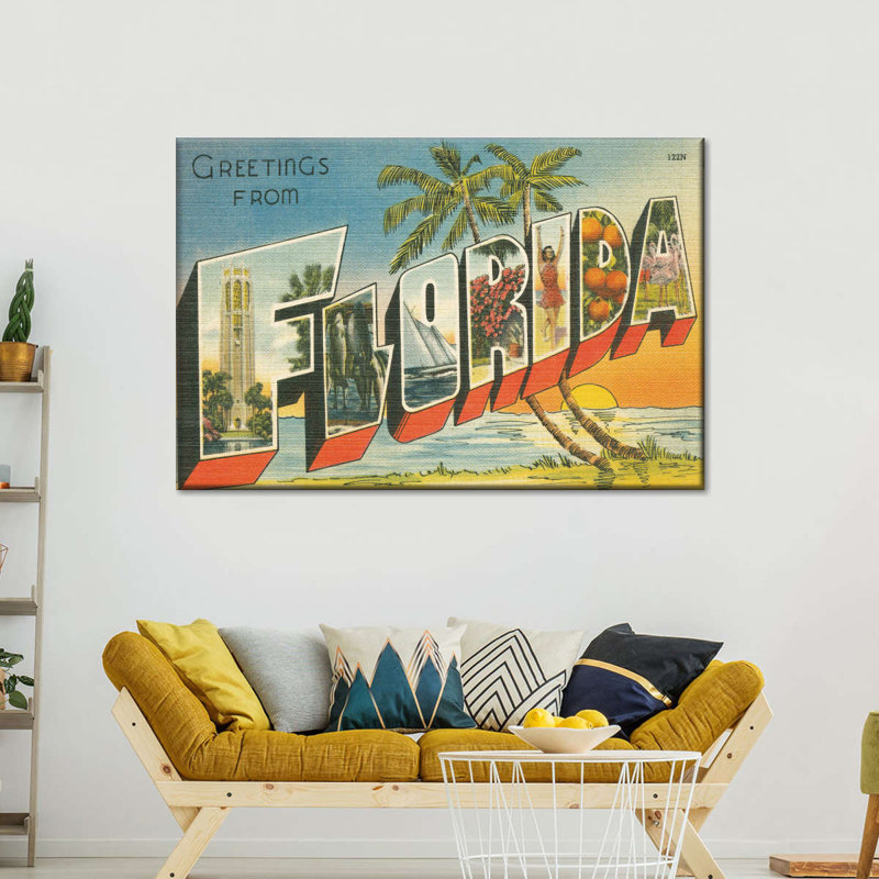 Greetings From Florida Canvas Print, 51" H x 34" W x 1.25" D