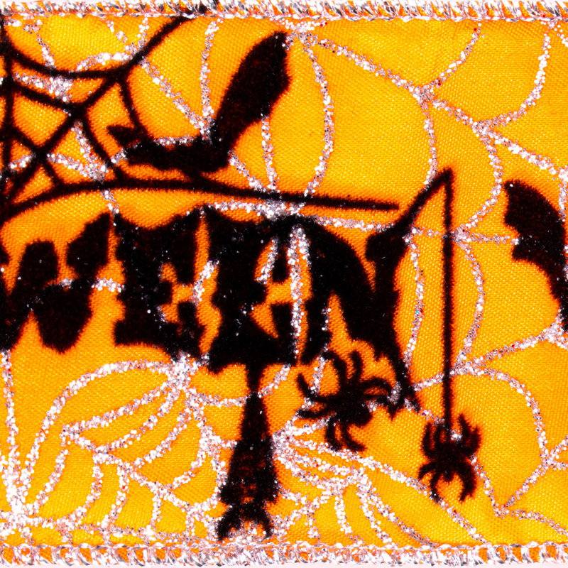 Ruban d'Halloween orange et noir 2,5 po x 10 verges Vickerman