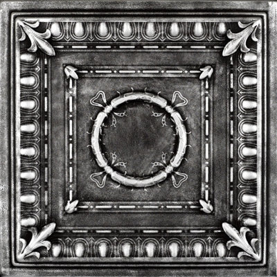 Tuile de plafond en polystyrène à collage romane 1,6 pi x 1,6 pi Romanesque Wreath
